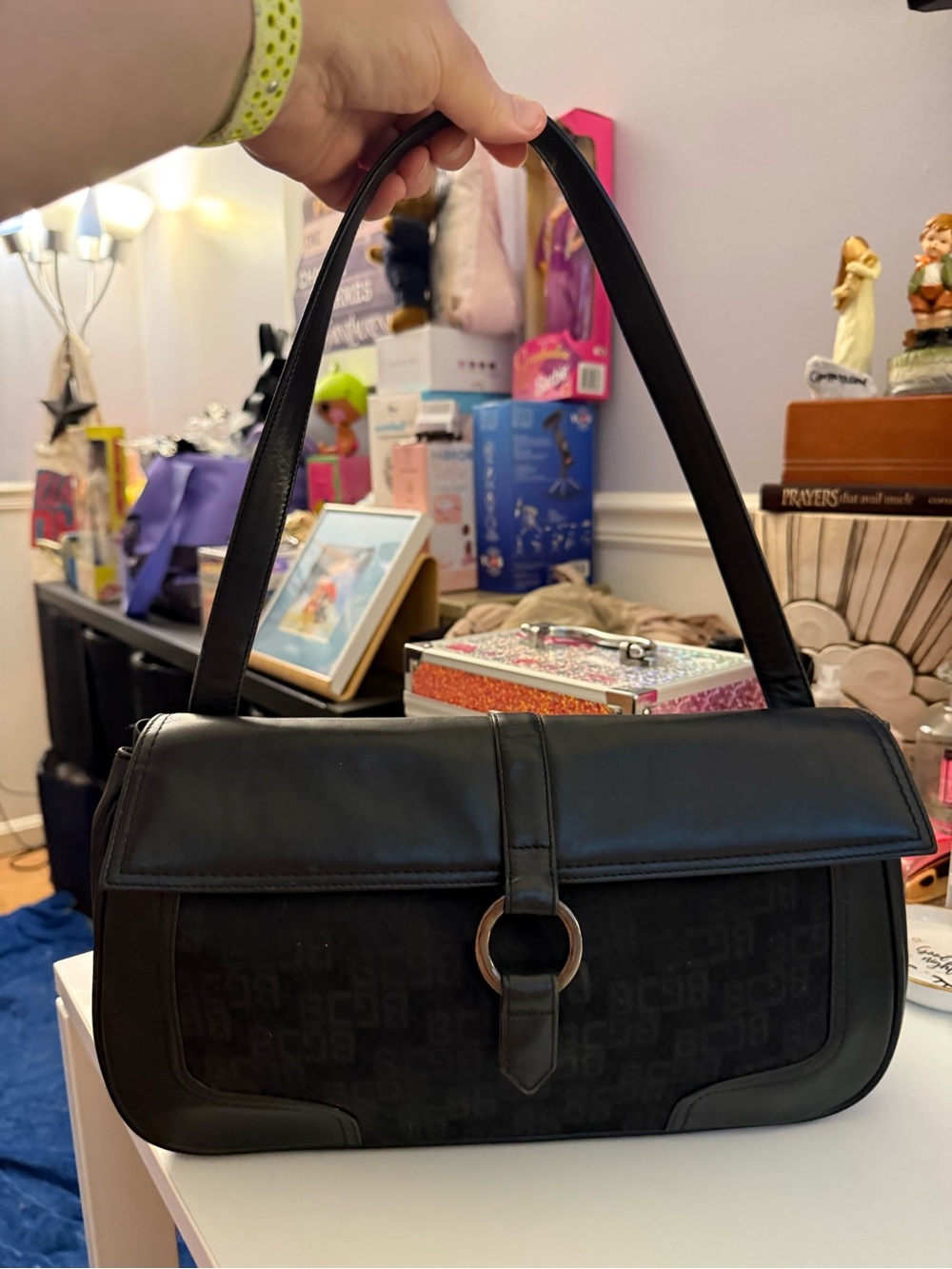 Vintage Y2K BCBG Max Azria Monogram Baguette Shoulder Bag
